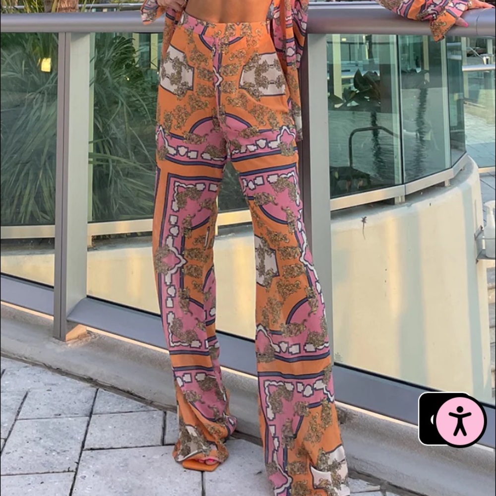 Set-Bikini top, pants & button-up shirt/coverup
